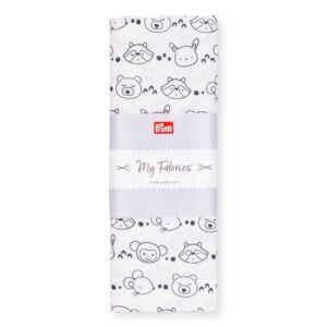 Stoff Sprizzy, weiss/schwarz